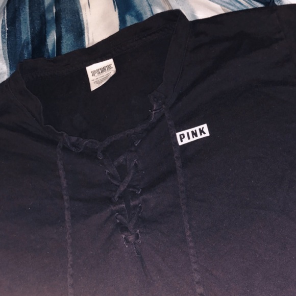 Dark Purple Tie Up Canpus Tee Shirt - Picture 4 of 5